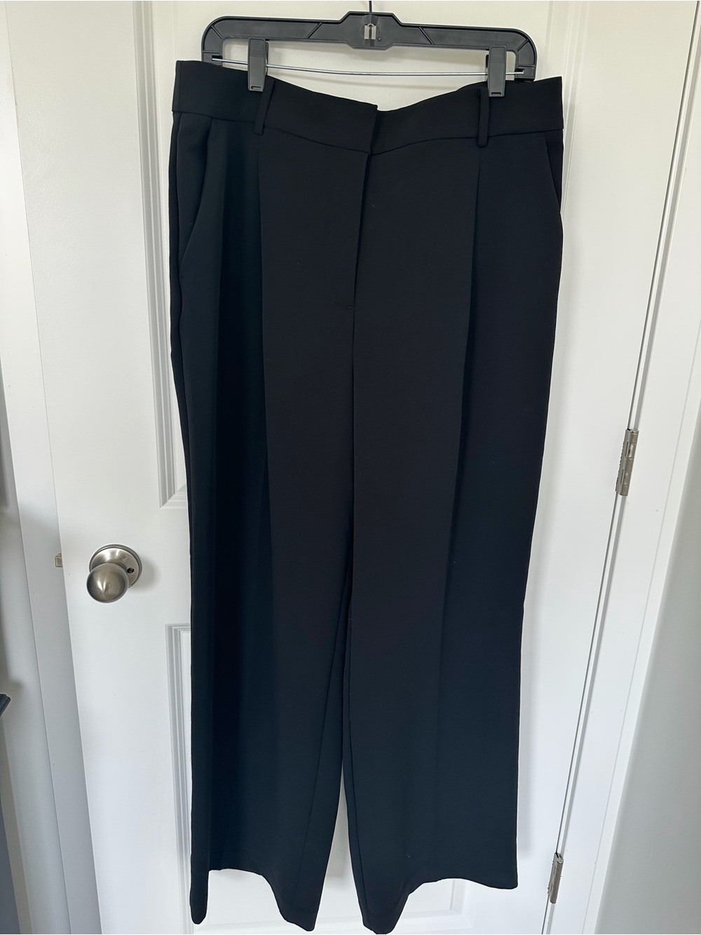 LOFT Black Wide-Leg Trousers